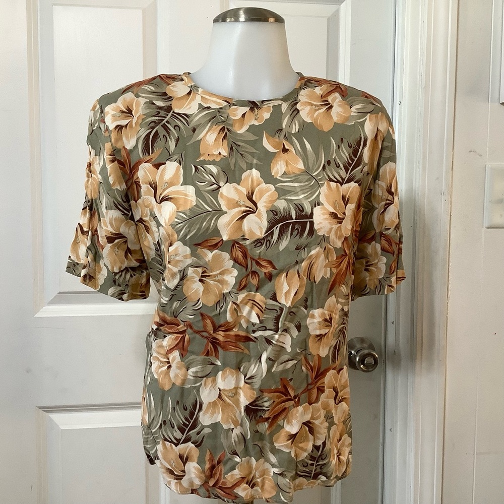 SAG HARBOR vintage blouse floral size Small